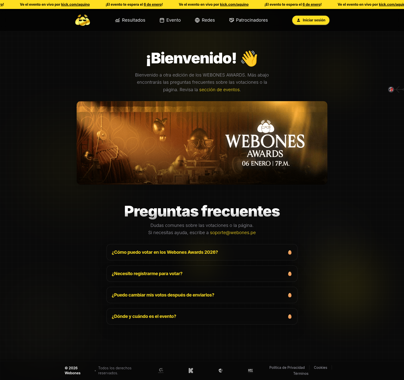 Preview Webones Awards 2026